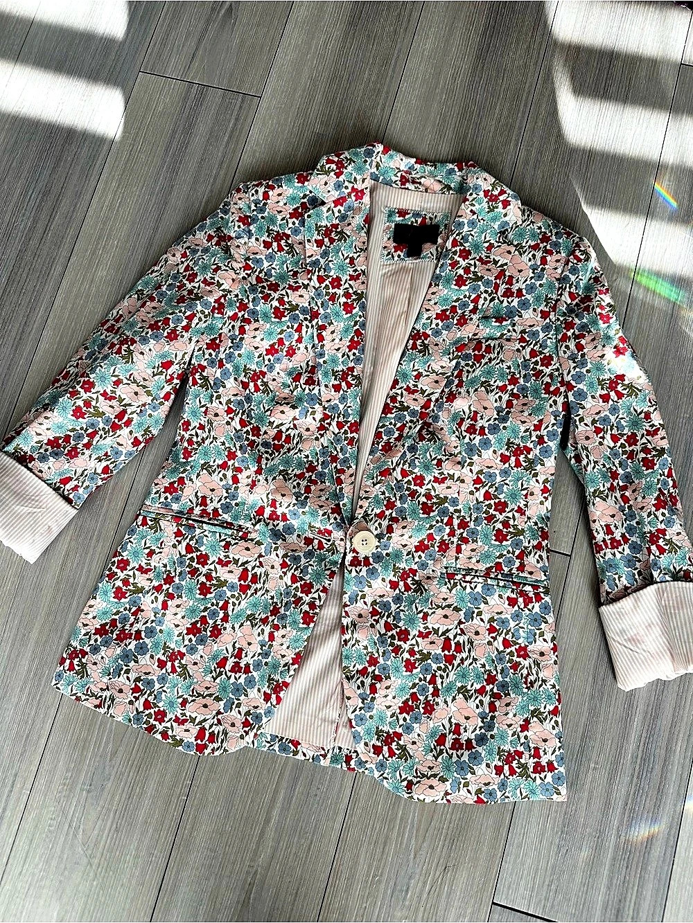 J.Crew Parke Blazer in Liberty Fabric Floral Liberty Fabric Floral White & Red
